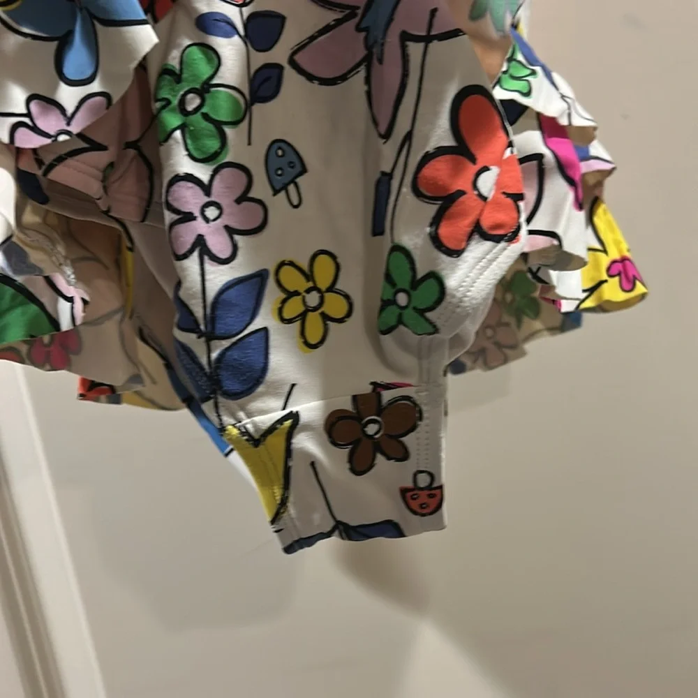 Hanna Anderrson Floral Halter Ruffle One Piece Flower bathing suit size US 12